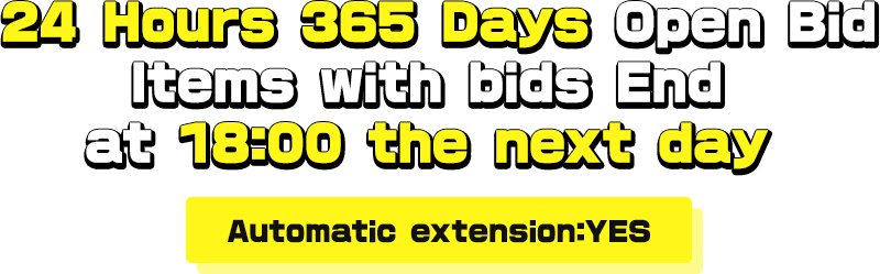 24 Hours 365 Days Open Bid Items with bids End at 18:00 the next day